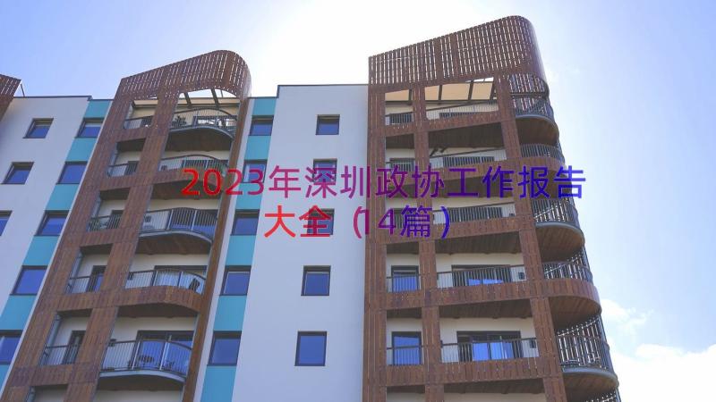 2023年深圳政协工作报告大全（14篇）