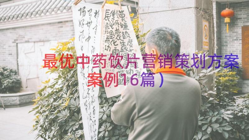 最优中药饮片营销策划方案（案例16篇）