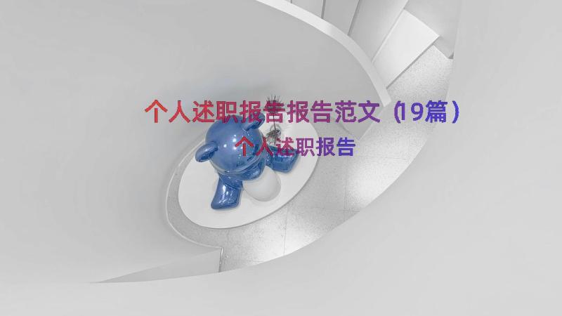 个人述职报告报告范文（19篇）