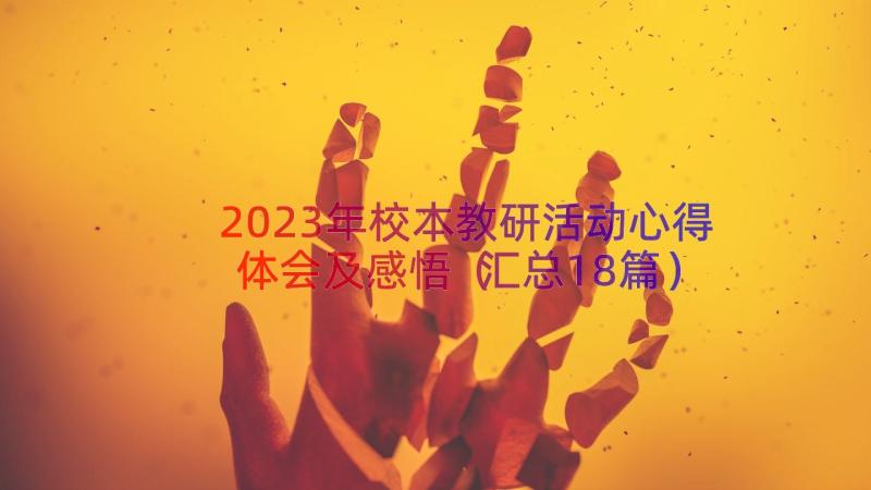 2023年校本教研活动心得体会及感悟（汇总18篇）