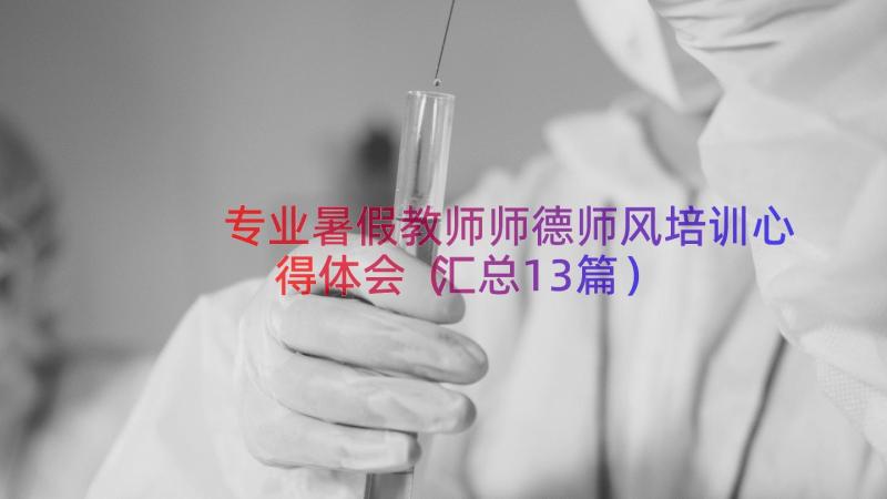 专业暑假教师师德师风培训心得体会（汇总13篇）