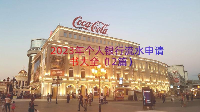 2023年个人银行流水申请书大全（12篇）