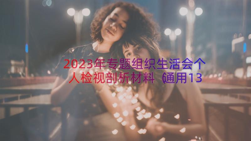 2023年专题组织生活会个人检视剖析材料（通用13篇）