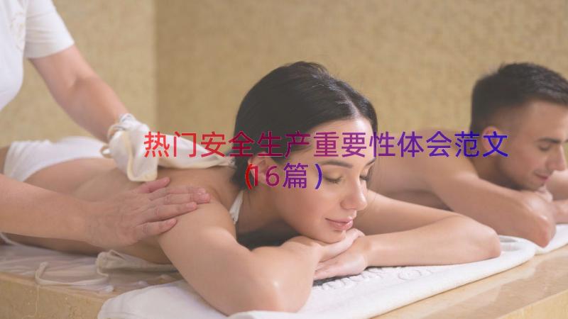 热门安全生产重要性体会范文（16篇）