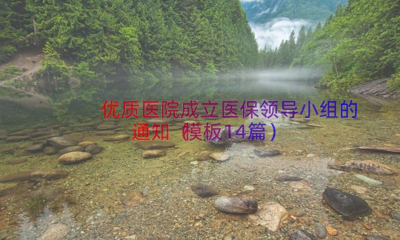 优质医院成立医保领导小组的通知（模板14篇）