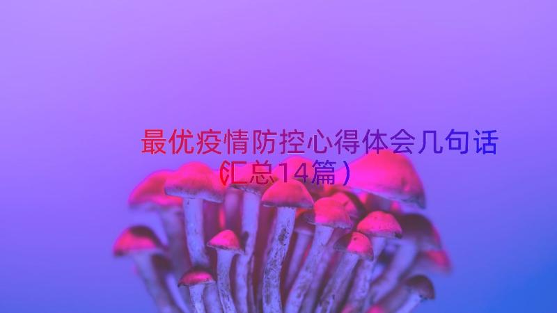 最优疫情防控心得体会几句话（汇总14篇）