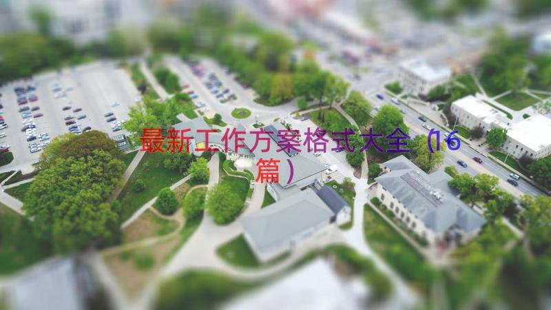 最新工作方案格式大全（16篇）