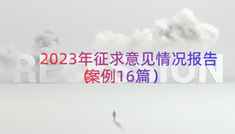 2023年征求意见情况报告（案例16篇）