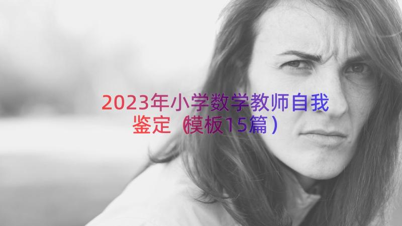 2023年小学数学教师自我鉴定（模板15篇）