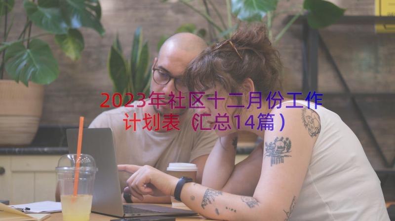 2023年社区十二月份工作计划表（汇总14篇）