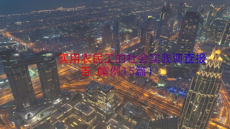 实用农民工的社会实践调查报告（案例15篇）