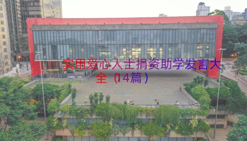 实用爱心人士捐资助学发言大全（14篇）