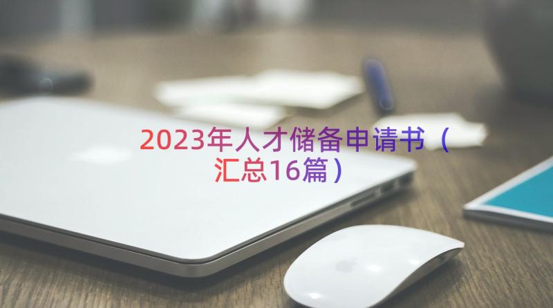 2023年人才储备申请书（汇总16篇）