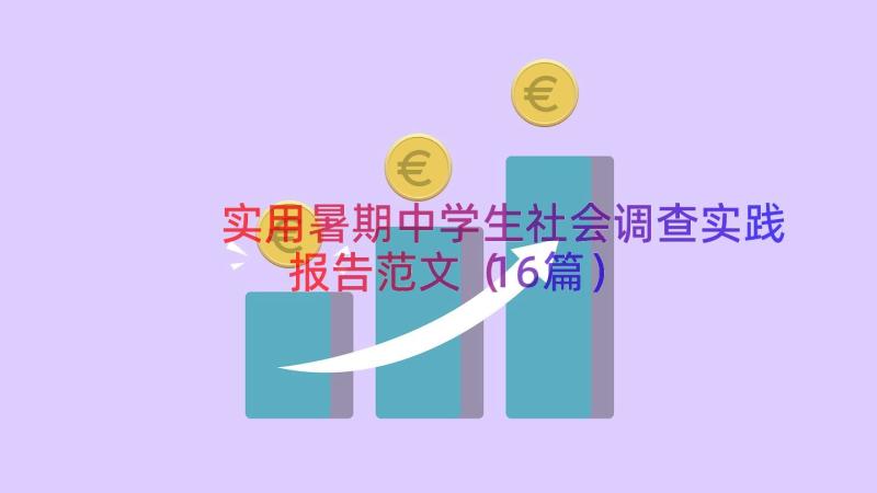 实用暑期中学生社会调查实践报告范文（16篇）