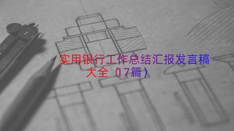 实用银行工作总结汇报发言稿大全（17篇）