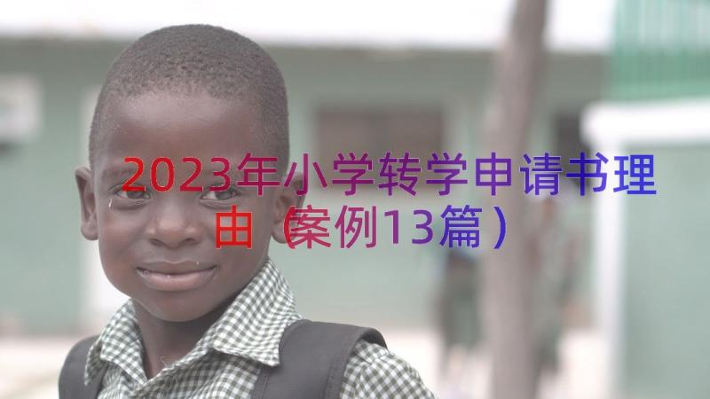 2023年小学转学申请书理由（案例13篇）