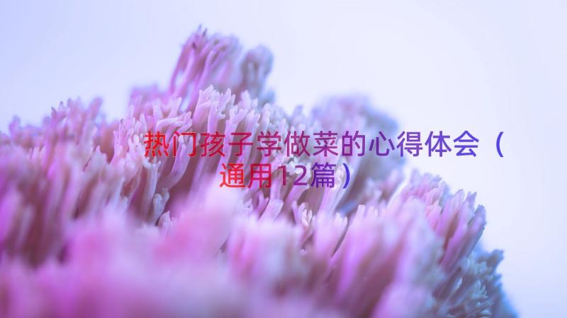 热门孩子学做菜的心得体会（通用12篇）