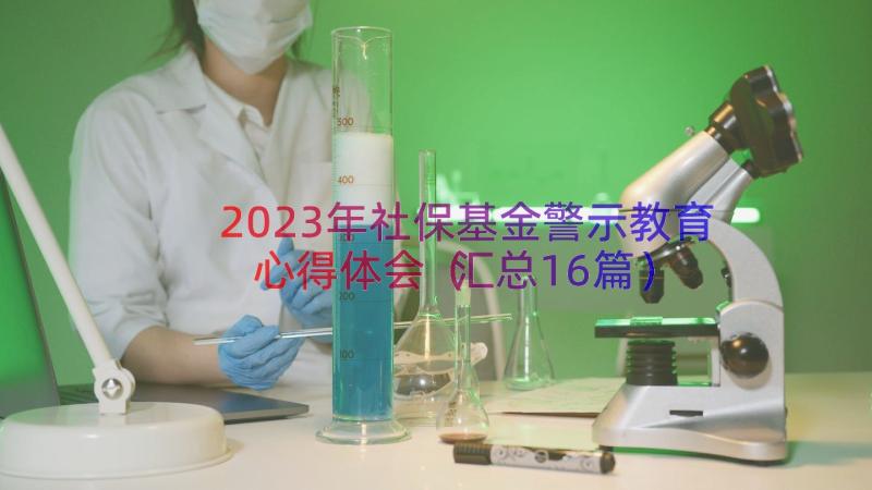 2023年社保基金警示教育心得体会（汇总16篇）