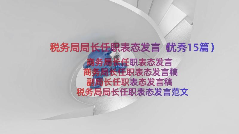 税务局局长任职表态发言（优秀15篇）