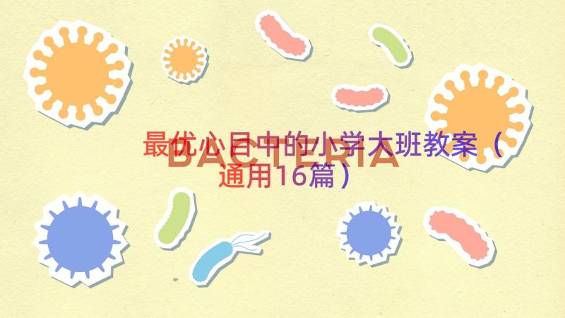 最优心目中的小学大班教案（通用16篇）