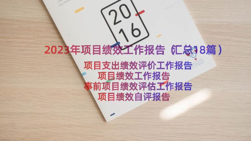 2023年项目绩效工作报告（汇总18篇）