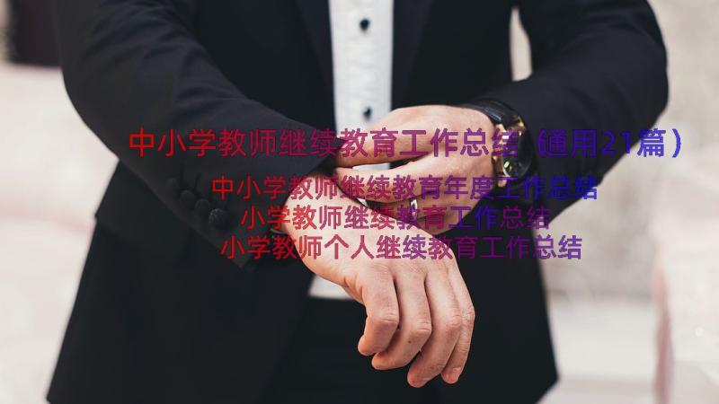 中小学教师继续教育工作总结（通用21篇）