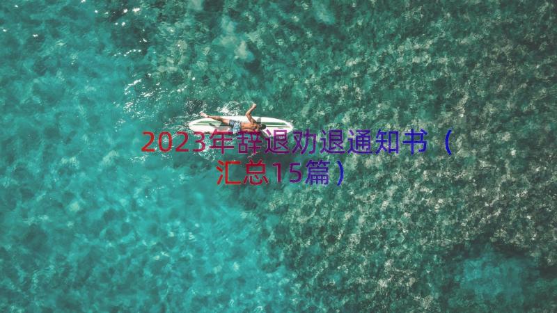 2023年辞退劝退通知书（汇总15篇）