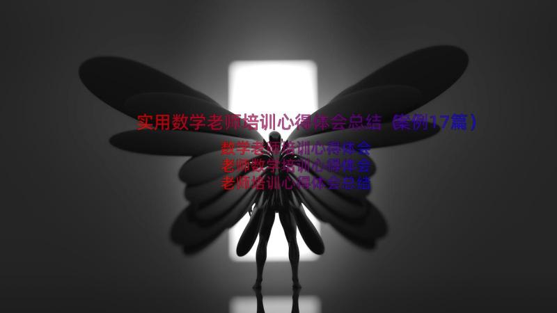 实用数学老师培训心得体会总结（案例17篇）