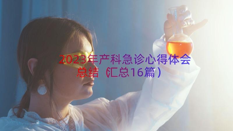 2023年产科急诊心得体会总结（汇总16篇）