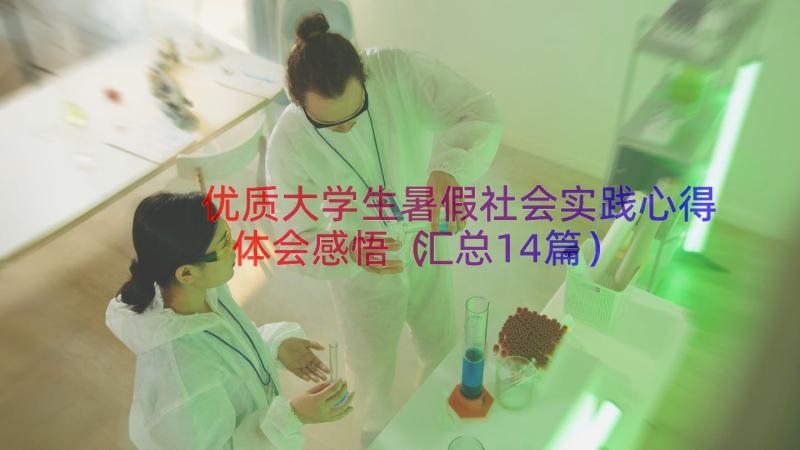 优质大学生暑假社会实践心得体会感悟（汇总14篇）