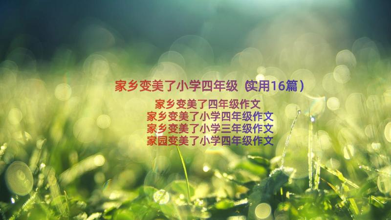 家乡变美了小学四年级（实用16篇）