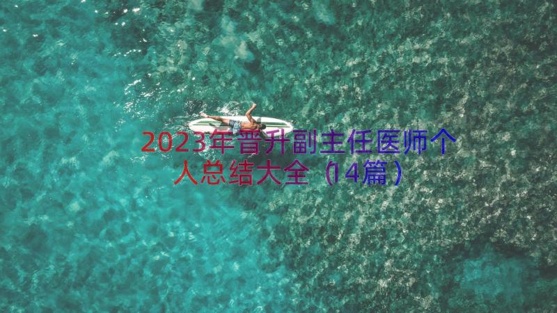 2023年晋升副主任医师个人总结大全（14篇）