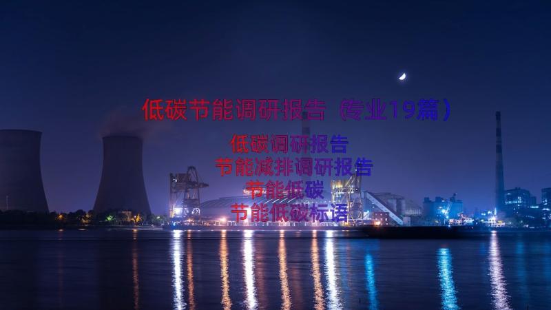 低碳节能调研报告（专业19篇）