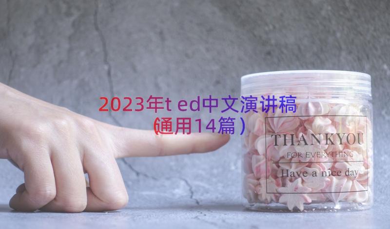 2023年ted中文演讲稿（通用14篇）