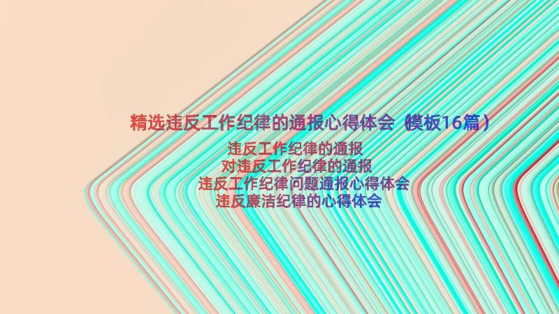 精选违反工作纪律的通报心得体会（模板16篇）