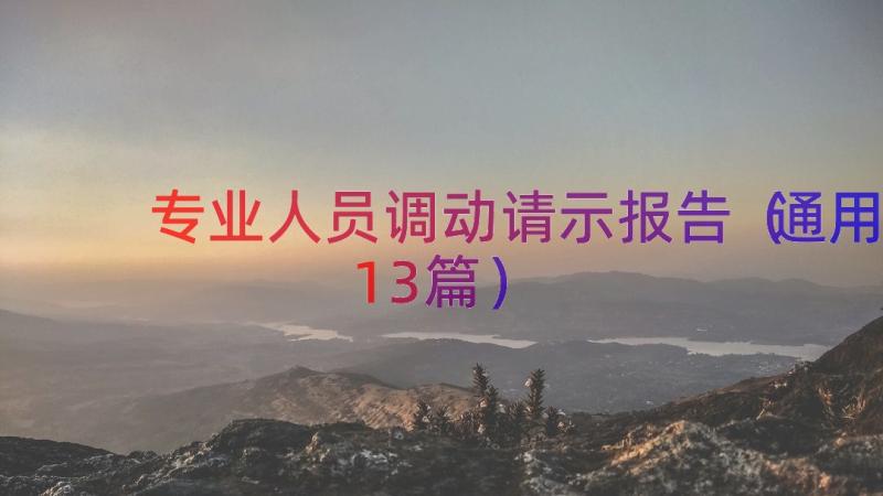 专业人员调动请示报告（通用13篇）