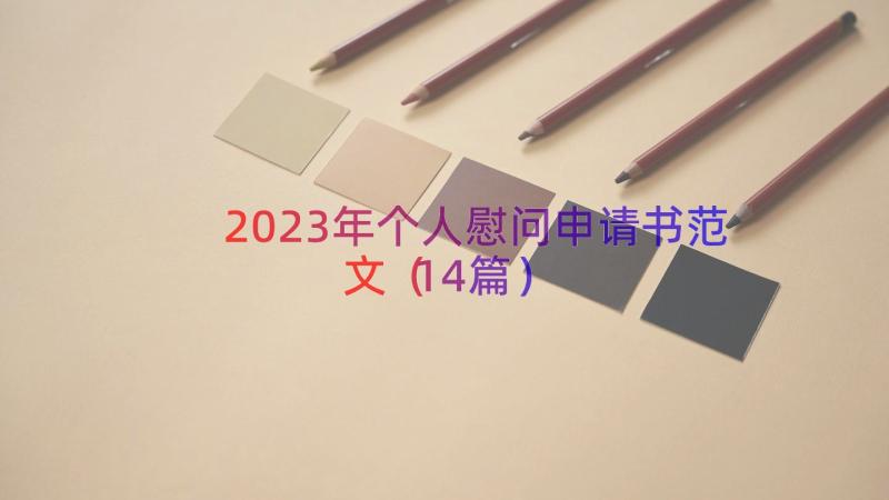 2023年个人慰问申请书范文（14篇）