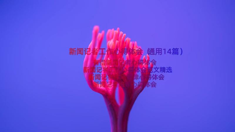 新闻记者工作心得体会（通用14篇）