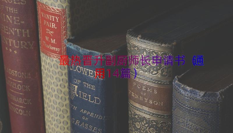 最热晋升副厨师长申请书（通用14篇）