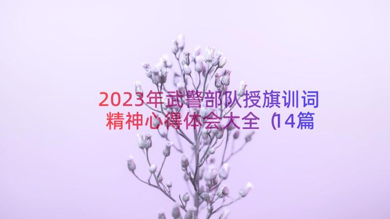 2023年武警部队授旗训词精神心得体会大全（14篇）