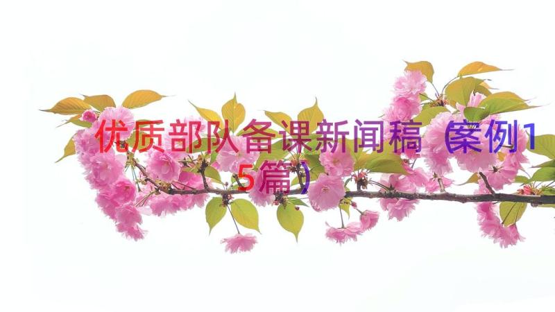 优质部队备课新闻稿（案例15篇）