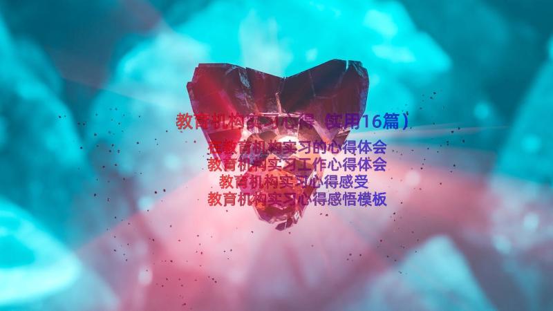 教育机构实习心得（实用16篇）