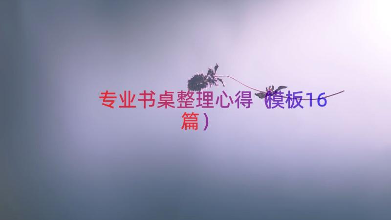 专业书桌整理心得（模板16篇）