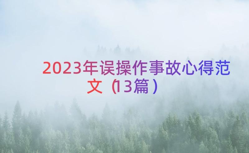 2023年误操作事故心得范文（13篇）