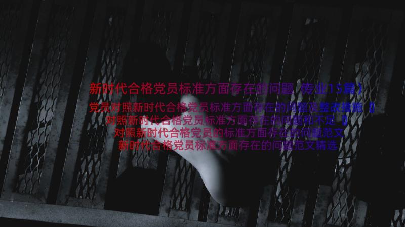 新时代合格党员标准方面存在的问题（专业15篇）