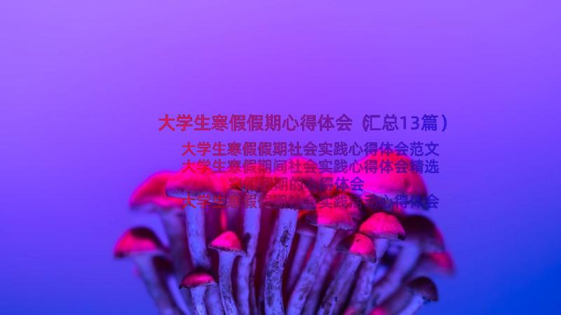 大学生寒假假期心得体会（汇总13篇）