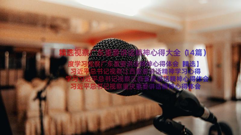 精选视察广东重要讲话精神心得大全（14篇）