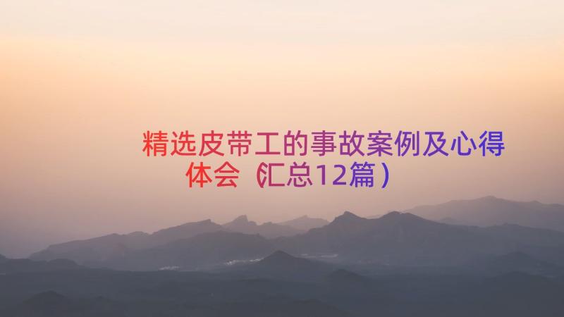 精选皮带工的事故案例及心得体会（汇总12篇）