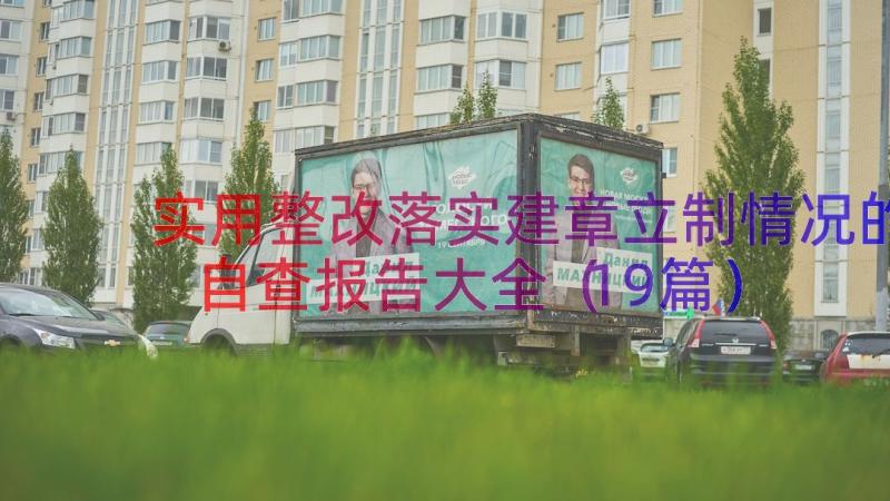 实用整改落实建章立制情况的自查报告大全（19篇）