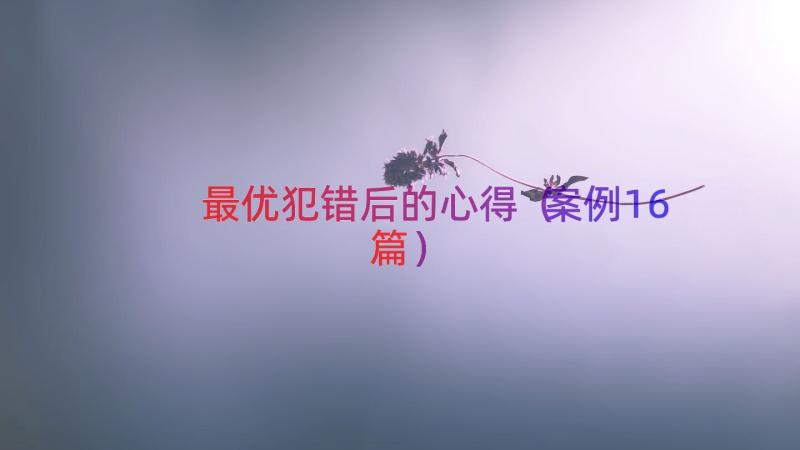 最优犯错后的心得（案例16篇）